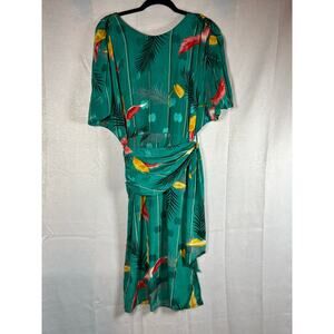 Aries II dress women’s night! Date night dressGreen flowers VintageTop flow Sz M